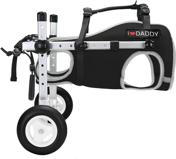 Dog Wheelchair for Back Legs,Adjustable Lightweight Aluminum Profile Pet Wheel Chair Has Added Hand-Carrying Assistance and Reflective Functions for Small Dogs and Cats