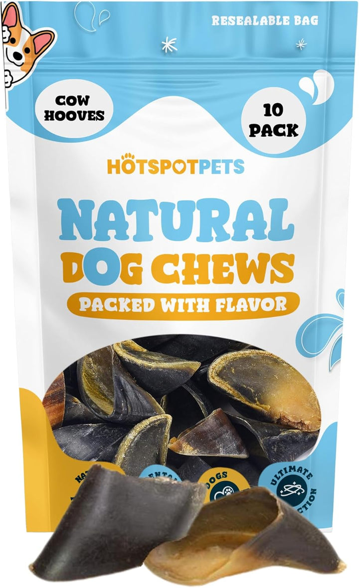 Full-Size Cow Hooves for Dogs (25 Pack) | All-Natural Long Lasting Dog Chews | Made from Grass Fed Cattle | Tasty Treat for Oral Hygiene | Fantastic Alternative for Rawhide and Bully Sticks