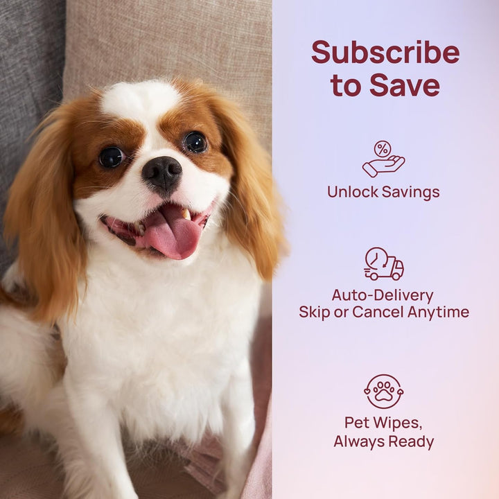 Wipes for Dogs and Cats, Vet-Recommended Pets Cleaning Wipes, Deodorizing Hydrating, Nourishes Smoothes Fur, Fermented Coconut Oil Grooming Paws, Body and Butt, Thicken, Rose, 100 Count