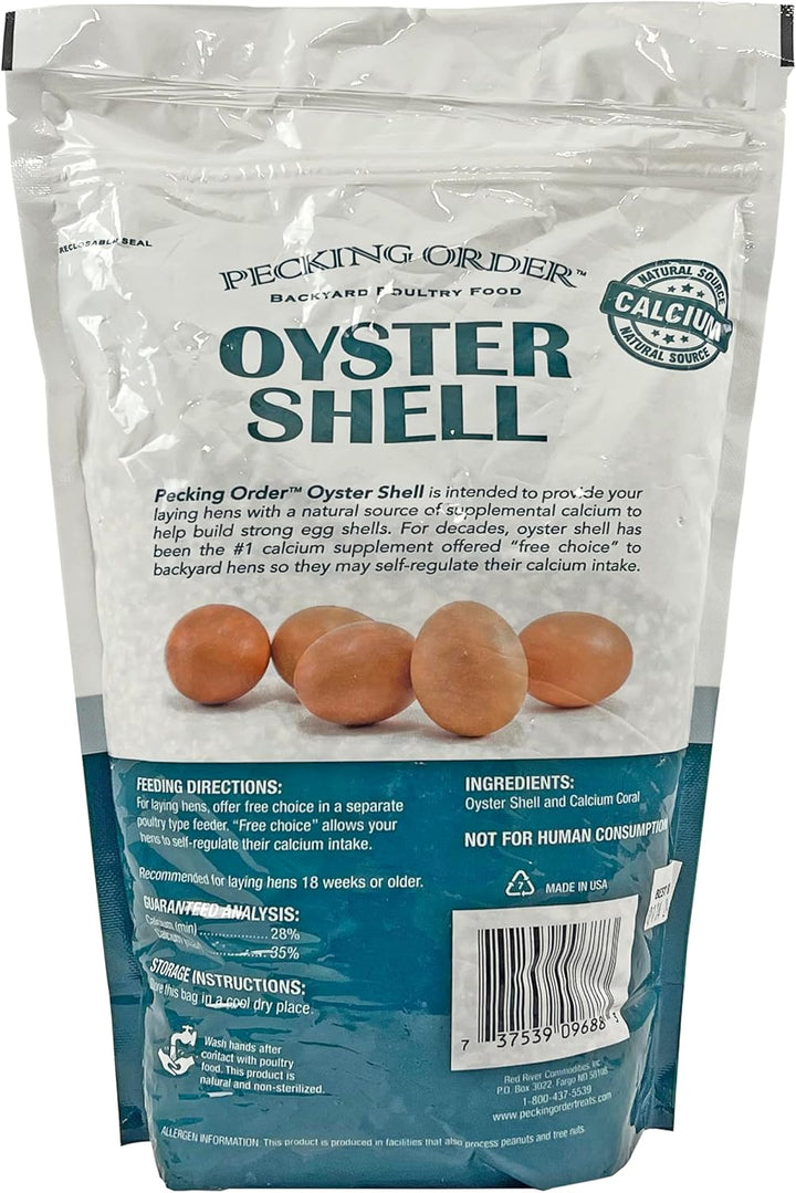 Oyster Shell - Calcium Supplement to Support Laying Hens and Strong Egg Shell Development (5 LB)