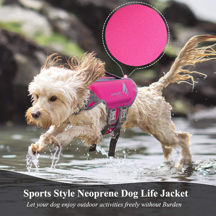 High Buoyancy Dog Life Vest, Swimming Vest with Handle, Dog Life Jacket for Swimming & Boating, Buoyancy for Puppy Doggy, S, Pink