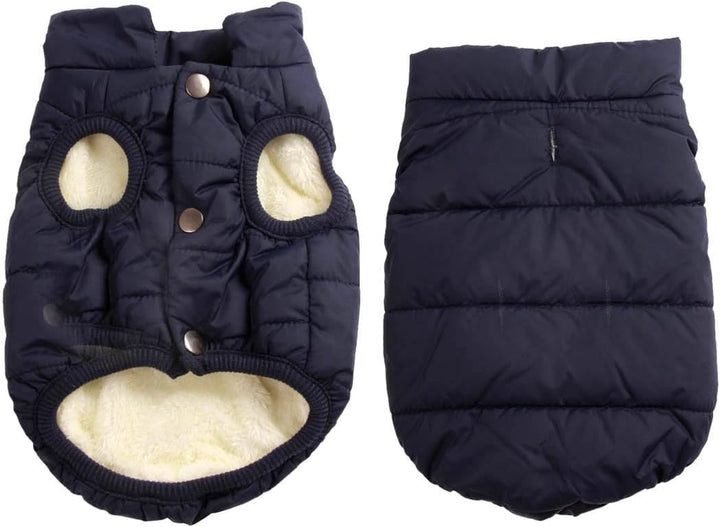 2 Layers Fleece Lined Warm Dog Jacket for Puppy Winter Cold Weather,Soft Windproof Small Dog Coat,Green S