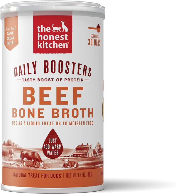 Human Grade Daily Boosts Instant Beef Bone Broth with Turmeric for Dogs 3.6 Ounces