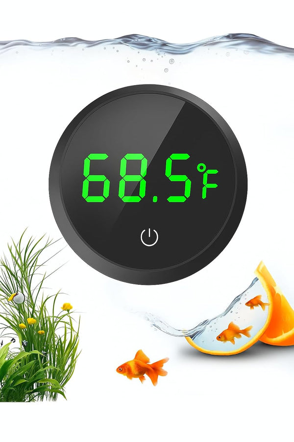 Fish Tank Thermometer Aquarium Thermometer Wireless Touch Stick Digital Aquarium Thermometer LED Display ±1°F for Monitoring the Fish Tank Aquarium Temperature Accessories (Black)