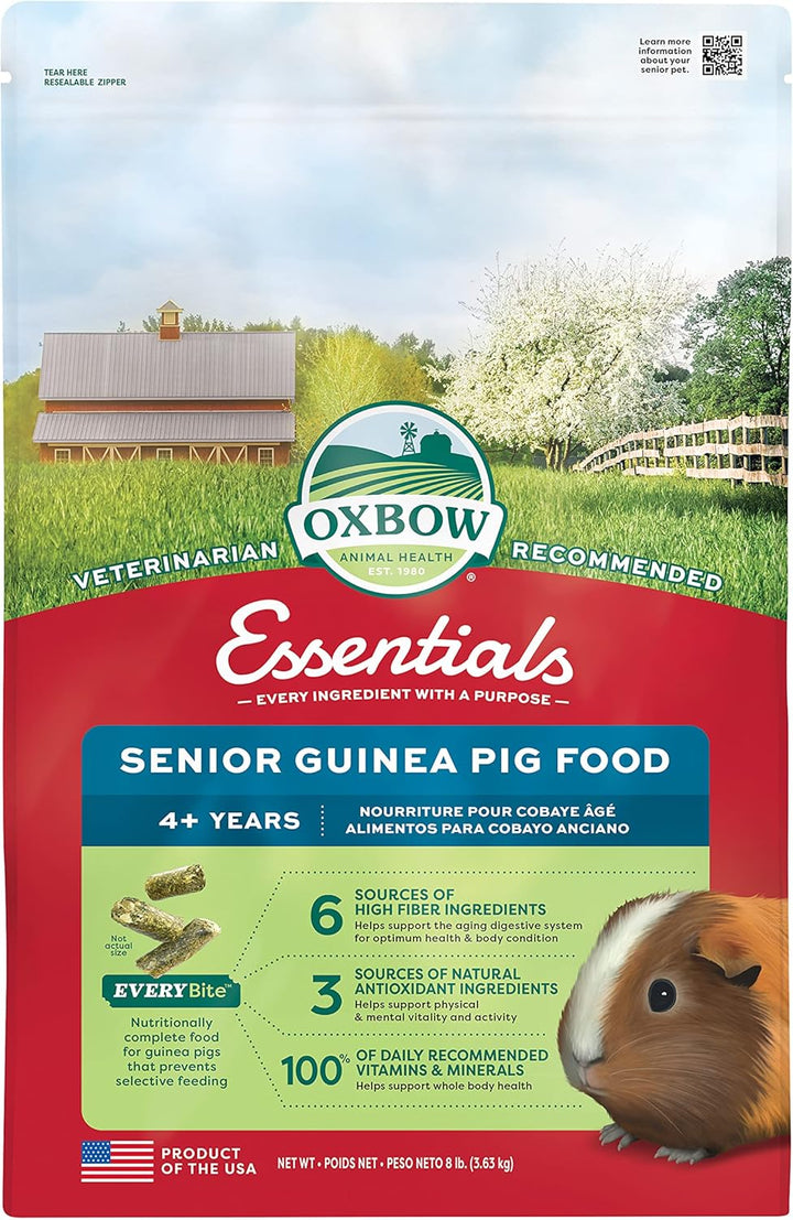 Essentials Guinea Pig Food, Adult Guinea Pig, Made with  Timothy Hay, Pet Food Pellets with Vitamin C, Small Animal Pet Products, Made in USA, High Fiber, 5 Lb. Bag