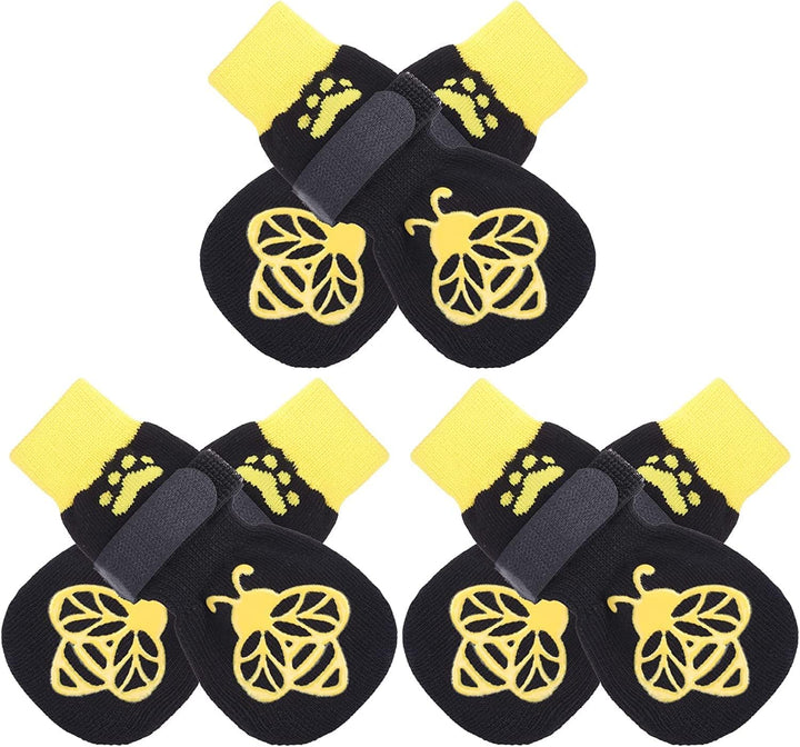 6Pcs anti Slip Dog Socks to Prevent Licking Paws, Dog Shoes for Hot Pavement, Double Sides Dog Boots & Paw Protectors Booties for Hardwood Floors with Grippers Small Medium Large Senior Dog