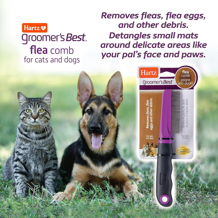 Groomer'S Best Flea Comb for Dogs and Cats, Fine-Toothed Gentle Pet Comb for Detangling or Dematting Face & Paws (Pack of 1)