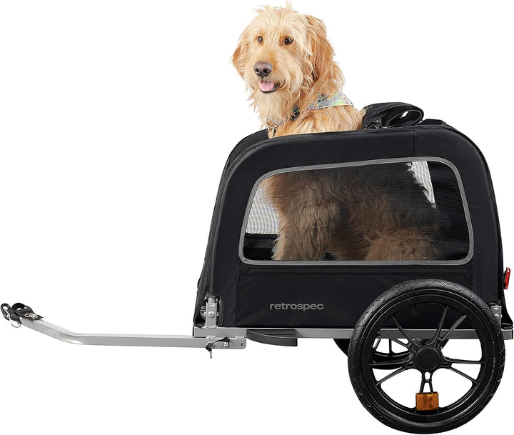 Rover Waggin' Pet Bike Trailer - Small & Medium Sized Dogs Bicycle Carrier - Foldable Frame with 16 Inch Wheels - Non-Slip Floor & Internal Leash