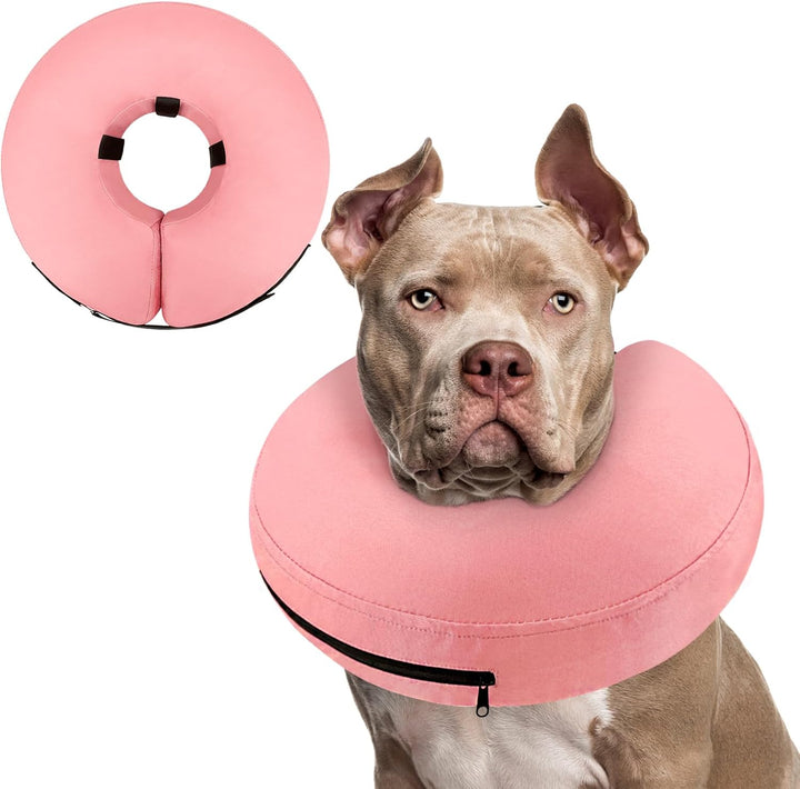 Inflatable Dog Cone Collar Alternative after Surgery, Doggie Neck Donut Collar Recovery Ecollar, Soft Dog Cone for Small Medium Large Dogs