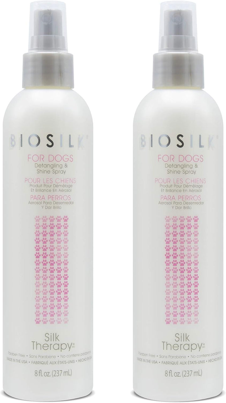 for Dogs Silk Therapy Detangling plus Shine Mist for Dogs | Best Detangling Spray for All Dogs & Puppies for Shiny Coats and Dematting | 8 Oz Bottle (Packaging May Vary)