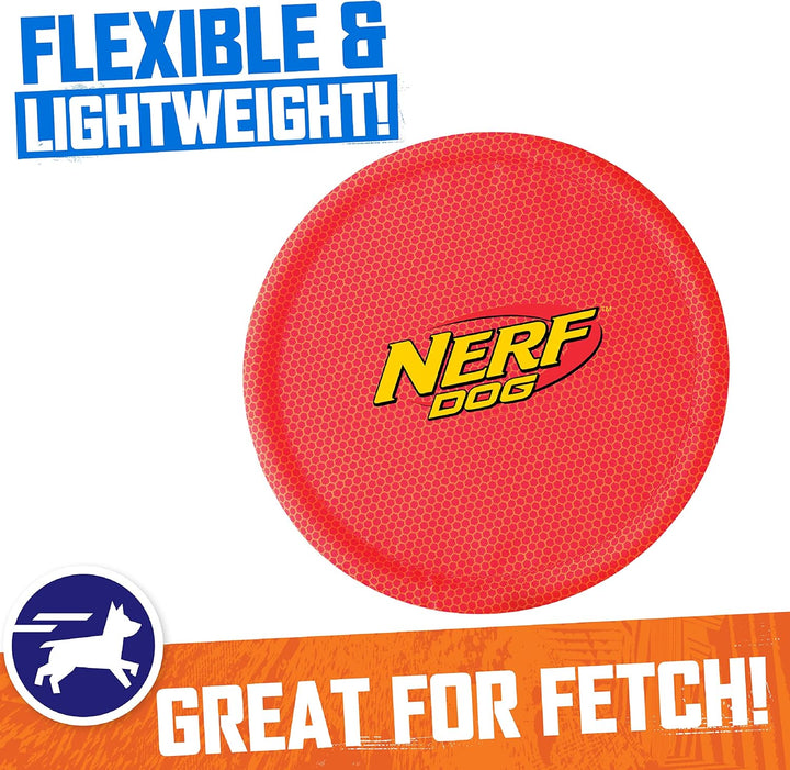 Nylon Flyer Dog Toy, Flying Disc, Lightweight, Durable and Water Resistant, Great for Beach and Pool, 9 Inch Diameter, for Medium/Large Breeds, Single Unit, Red