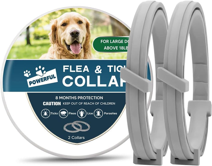 Flea Collar for Dogs, 8 Months Protection Flea & Tick Collars for Dogs, Dog Tick Collar, Adjustable One Size Fits All 2 Count ﻿