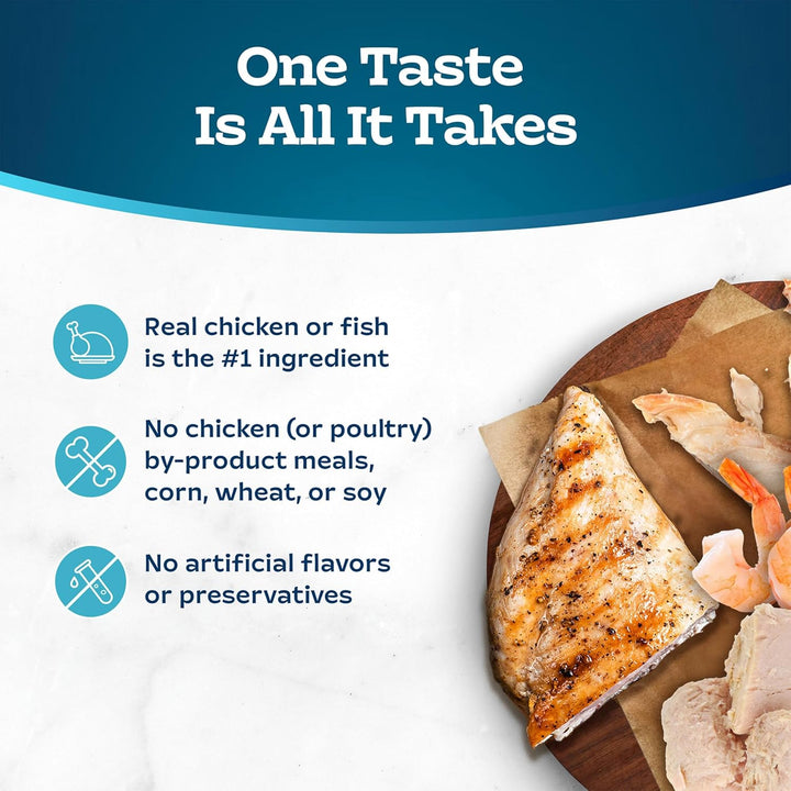 Tastefuls Flaked Wet Cat Food Variety Pack, Made with Natural Ingredients, Tuna, Chicken, Fish & Shrimp, 3-Oz Cans (12 Count, 4 of Each)