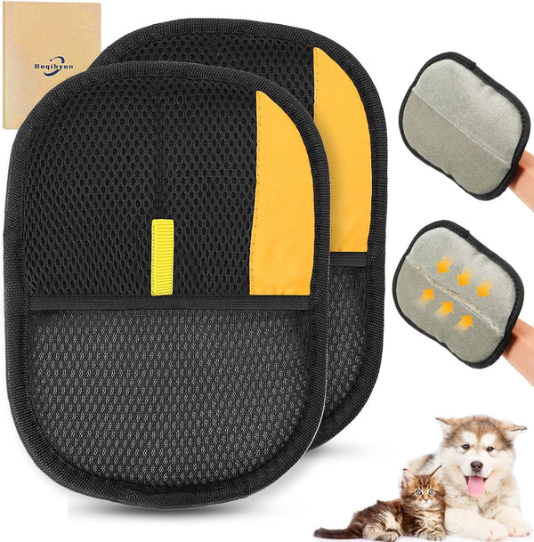 2 Pack Pet Hair Removal Glove, 2025 Washable Reusable Electrostatic Gloves Pet Hair for Cat and Dog, with Electrostatic Tech, for Carpet, Couch, Furniture