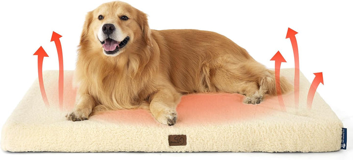 Dog Beds Large Sized Dog - Comfy Flat Pet Beds with Removable Washable Cover, Orthopedic Egg Crate Foam Puppy Mat, Suitable for Pet up to 65 Lbs