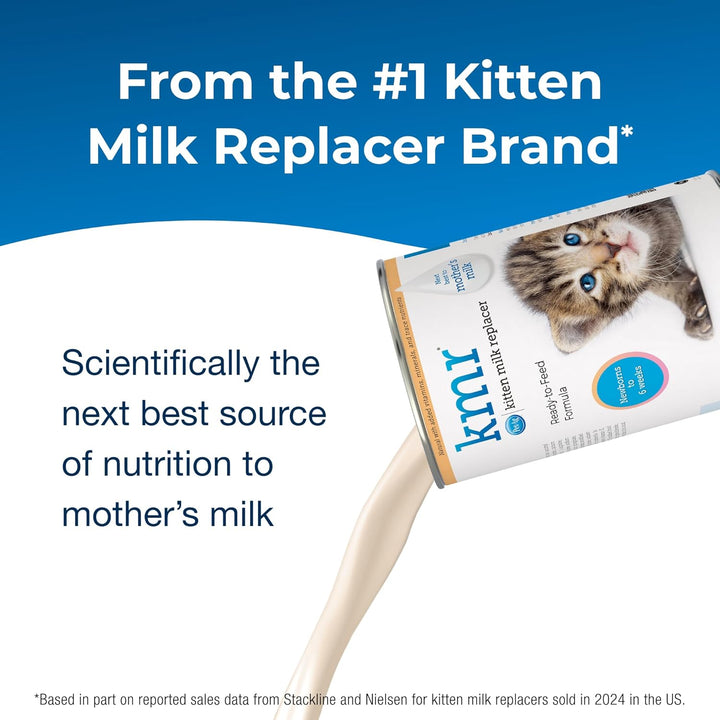Pet-Ag KMR Kitten Milk Replacer Liquid - 11 Oz - Ready-To-Feed Kitten Formula with Vitamins for Kittens Newborn to Six Weeks Old - Easy to Digest