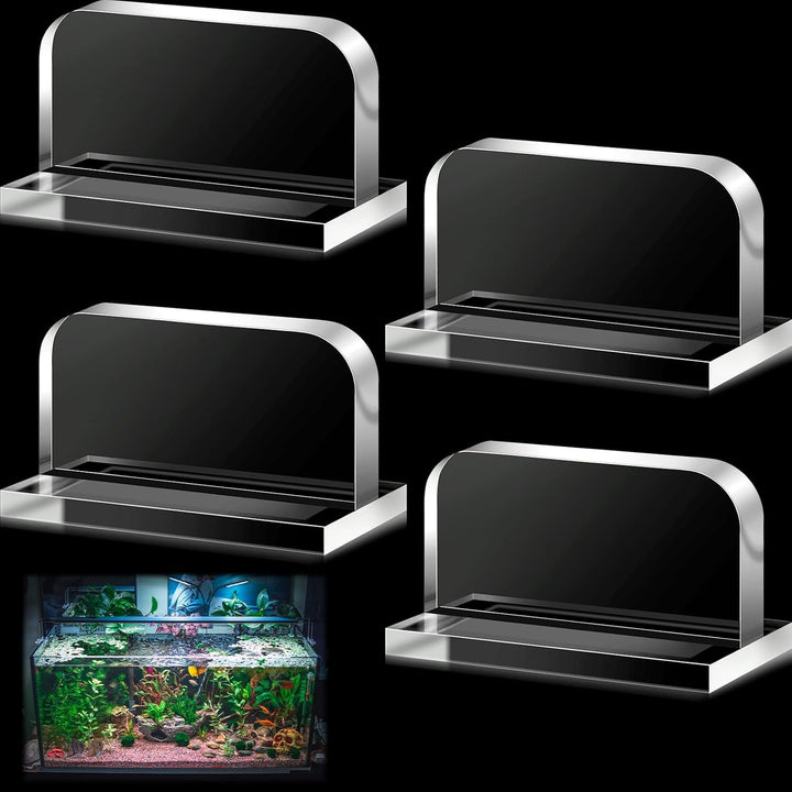 4 Pcs Aquarium Lid Handles Acrylic Fish Tank Cover Handles Adhesive Tank Lid Replacement Handle for Aquarium Fish Tank Lid, 2.36 X 1.38 Inch (Transparent)