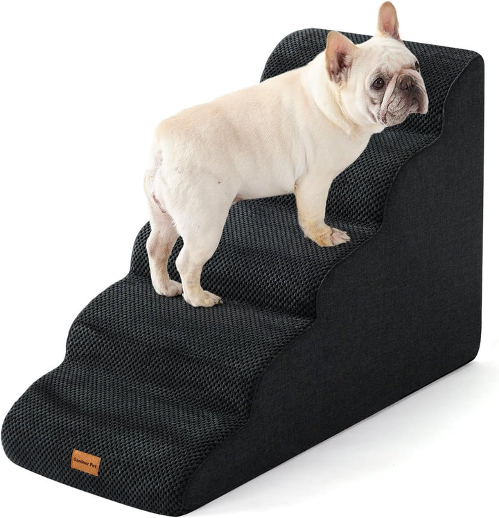 Dog Stairs for Small Dogs 16.5" H, 2 in 1 Transformable 3-Step Pet Stairs and Ramp, Dog Steps for Couch (13-20 In) with Durable Non-Slip Waterproof Cover and Certipur-Us Certified Foam