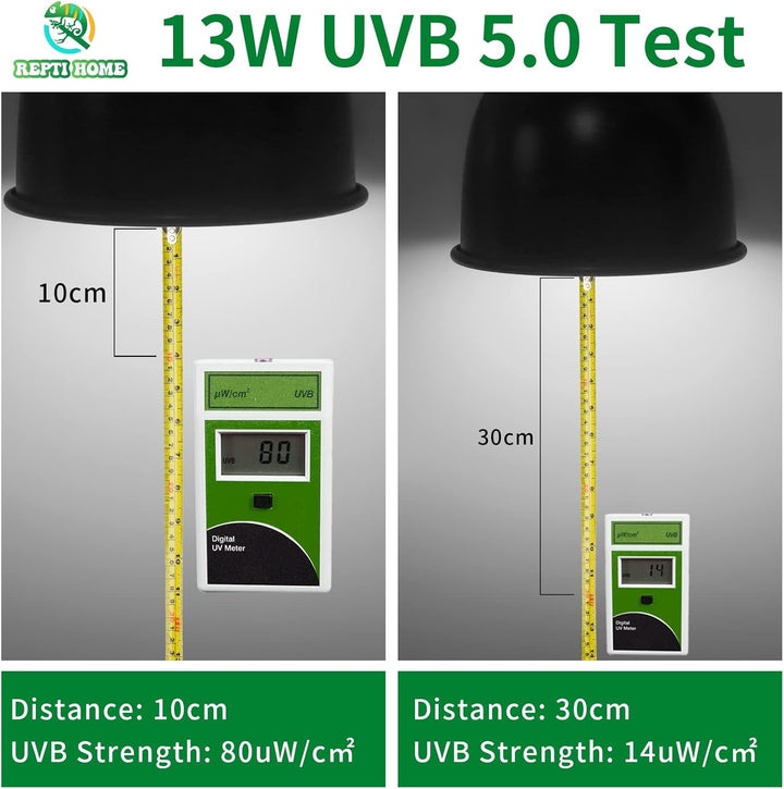 UVB Reptile Light 5.0, 13W Tropical and Sub-Tropical UVA UVB Bulb for Reptiles, Tropical Terrarium Compact Fluorescent Lamp, Reptile UVB Light Bulb for Chameleons, Iguanas and Turtles
