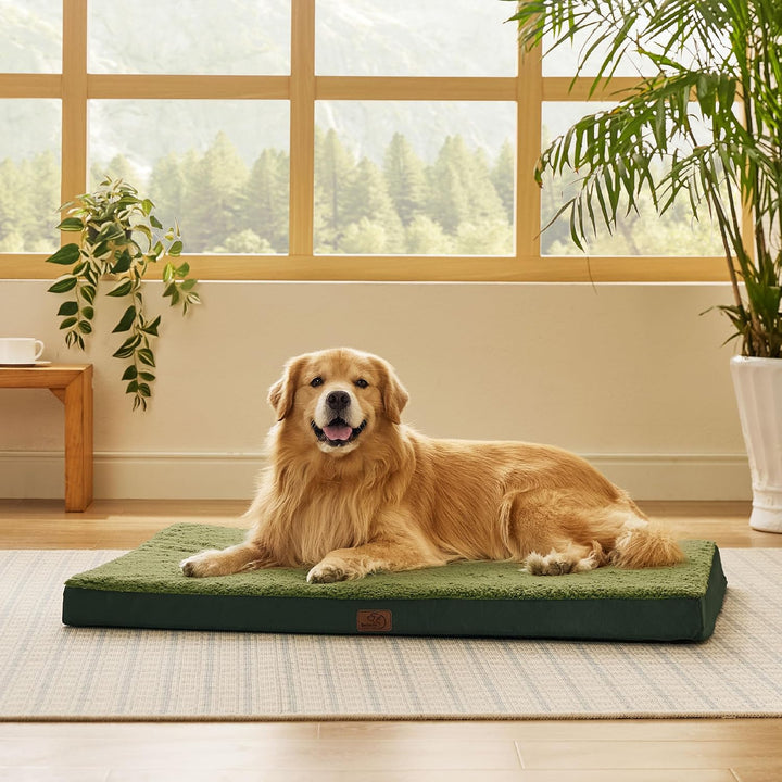 Dog Beds Large Sized Dog - Comfy Flat Pet Beds with Removable Washable Cover, Orthopedic Egg Crate Foam Puppy Mat, Suitable for Pet up to 65 Lbs