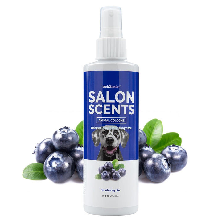 Salon Scents Pet Grooming Cologne - 8 Oz, Natural Professional Groomer Grade Perfume Deodorant for Dogs and Cats, Long Lasting, Deodorizing (Blueberry Pie)