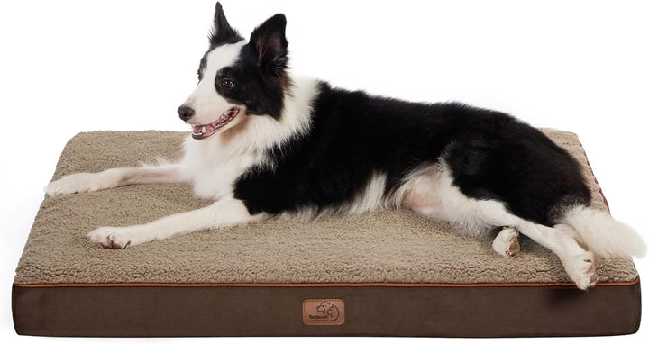 Dog Beds Large Sized Dog - Comfy Flat Pet Beds with Removable Washable Cover, Orthopedic Egg Crate Foam Puppy Mat, Suitable for Pet up to 65 Lbs