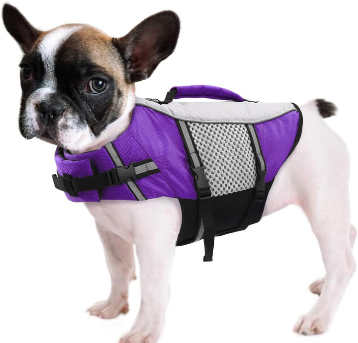 Dog Life Jacket Swimming Vest Small Medium Dogs Neoprene Life Vest Lightweight Reflective Dog Lifesaver for Boating Kayaking Yellow,M