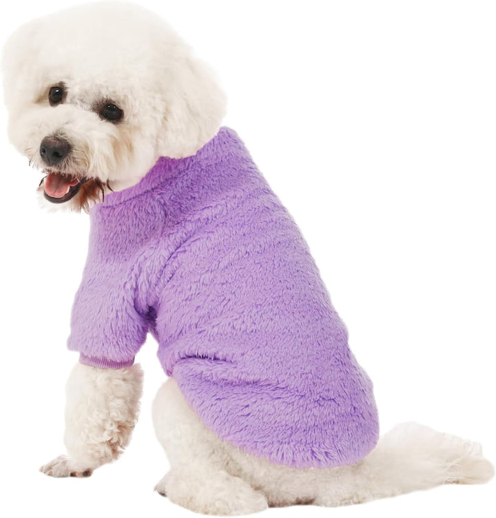 Dog Sweater, 3 Pack Dog Sweaters for Small Dogs, Dog Clothes for Small Dogs Girl Boy, Ultra Soft and Warm Puppy Sweater Dog Coat for Winter Christmas (S, Pink+Purple+Peach)