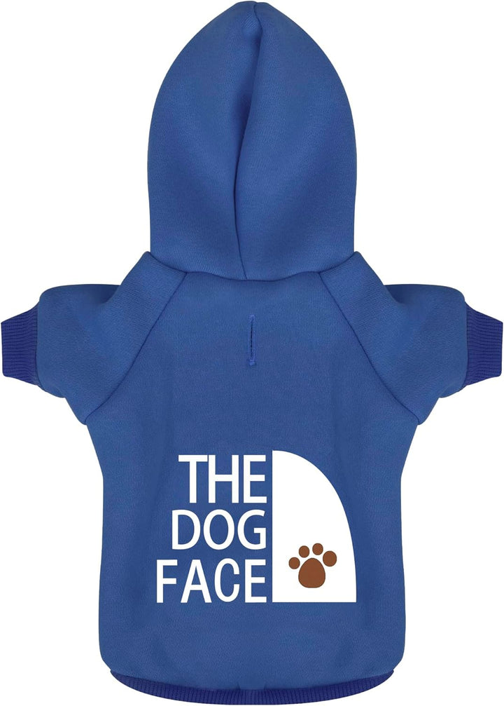 Blue Chihuahua Dog Hoodie: Keep Your Pup Warm and Stylish with a 'The Dog Face' Printed Sweatshirt, Pet Clothes, and Sweater Coat All in One - Perfect for Winter and Cool Summer Nights! M