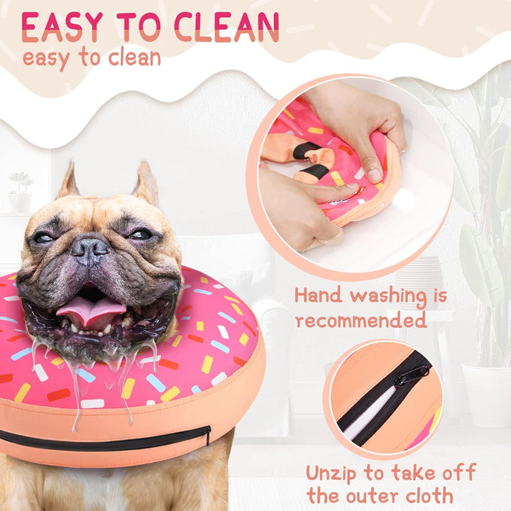 Inflatable Dog Cone Collar Alternative after Surgery, Doggie Neck Donut Collar Recovery Ecollar, Soft Dog Cone for Small Medium Large Dogs