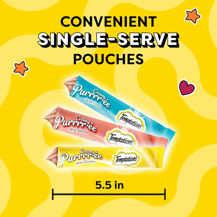 Creamy Puree Variety Pack of Squeezable Cat Treats, 0.42 Oz. Tubes, 24 Count