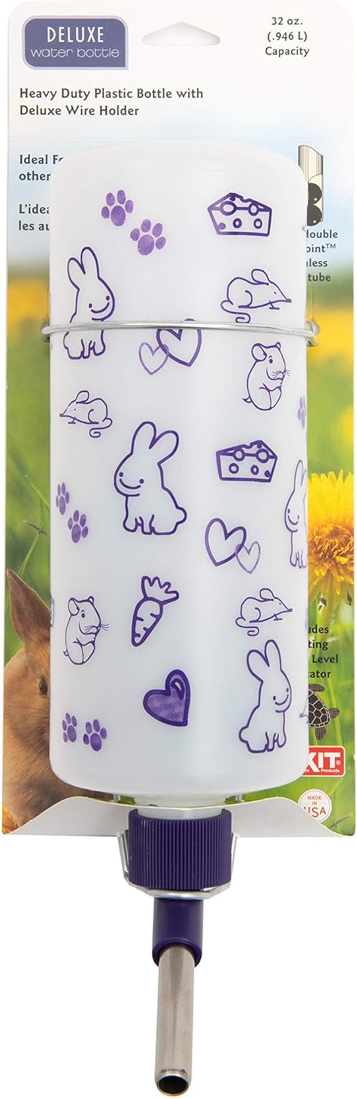 32Oz Weather Resistant Water Bottles with Heavy Duty Mount for Rabbits and Ferrets (Rabbits)