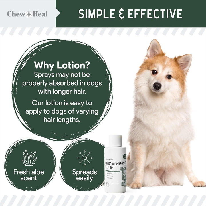 Hydrocortisone Lotion for Dogs - 4 Oz anti Itch Cream for Irritated Skin, Flea Bites, Itching, and More - Made in the USA