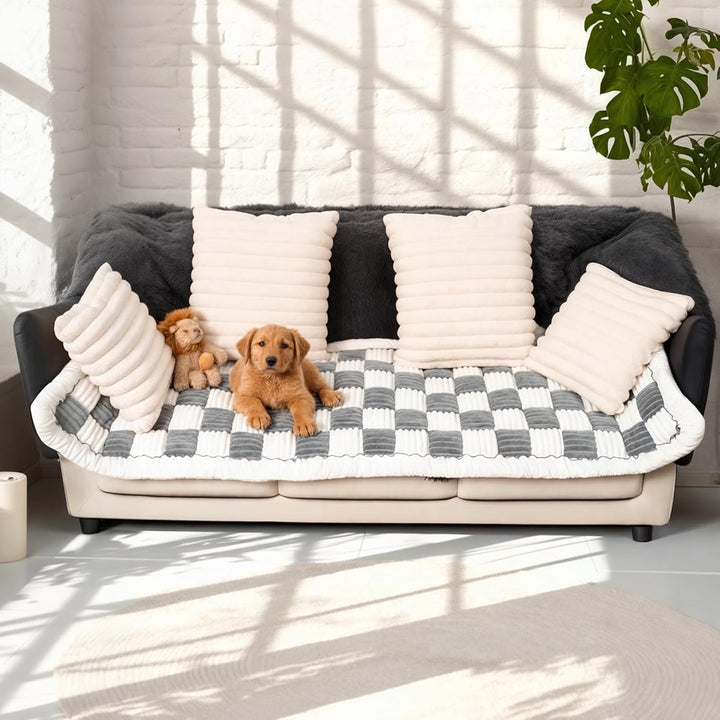 Dog Couch Cover Protector, Couch Covers for Sofa, Velvet Soft, Non Slip, Washable (Grey, 27.6 * 59.1Inch)