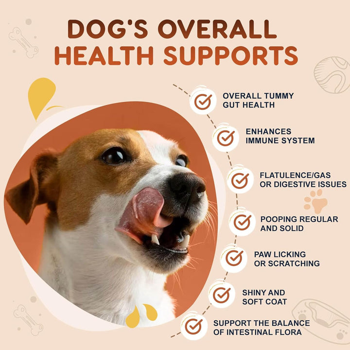 Probiotics for Dogs, Dog Probiotics for Digestive Health, plus Pumpkin and Fish Oil, for Gut & Itchy, 120 Soft Chews