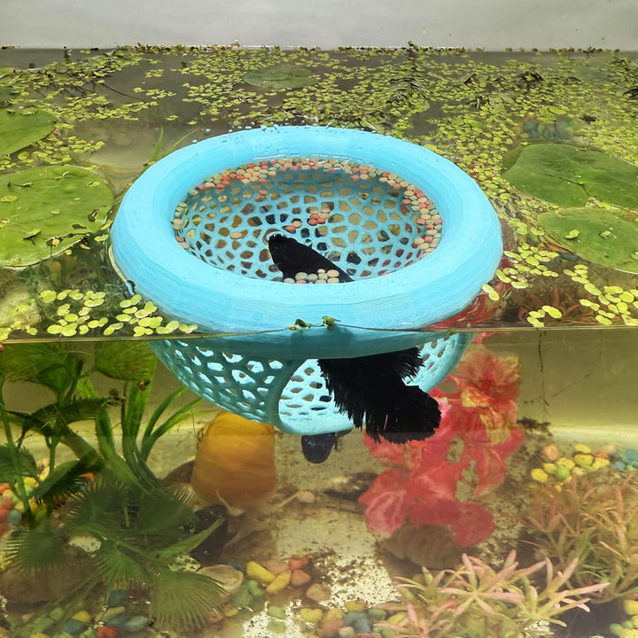 Aquarium Floating Betta Fish Skins, Betta or Shrimp Feeder, Cave and Hammock, Small Fish Feeding Rings, Aquarium Hiding Feeding Decorative Accessories (Black)