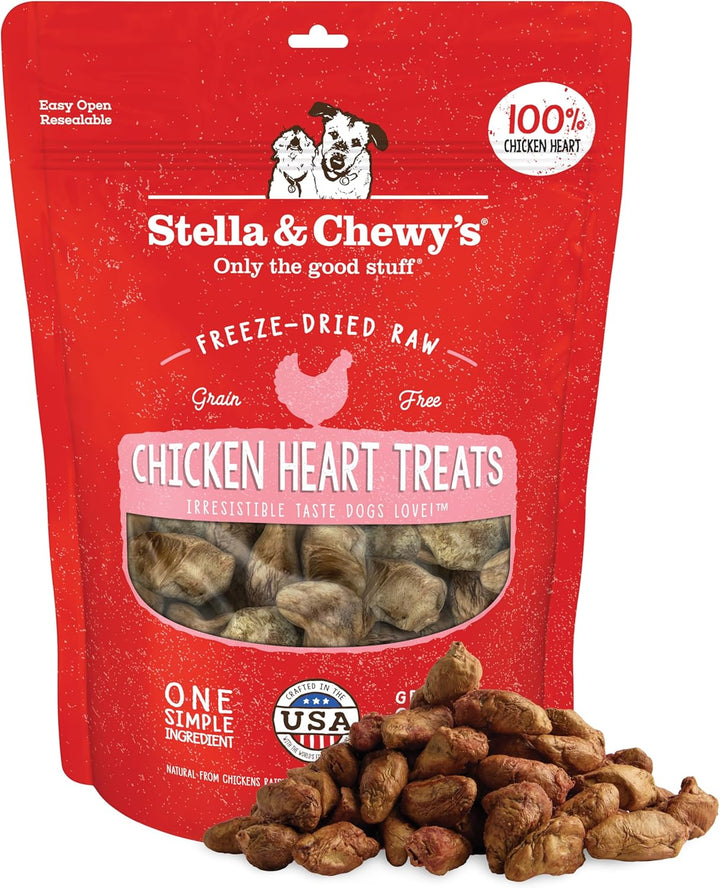 Freeze-Dried Raw Chicken Heart Dog Treats - Single Ingredient, No Additives - Premium Training Treats - Perfect for Picky Eaters - 11Oz Bag