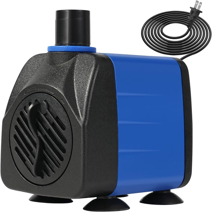 Small Fountain Pump, 80 GPH Submersible Water Pump for Aquarium Fish Tank, Outdoor Water Fountain, Hydroponics, Pond