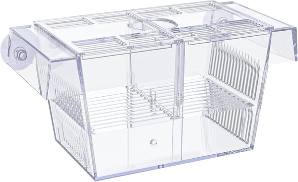 Aquarium Fish Breeding Box Acrylic Hatchery Incubator Tank with Suction Cups Medium Isolation Box for Baby Fish Shrimp Betta and Guppy