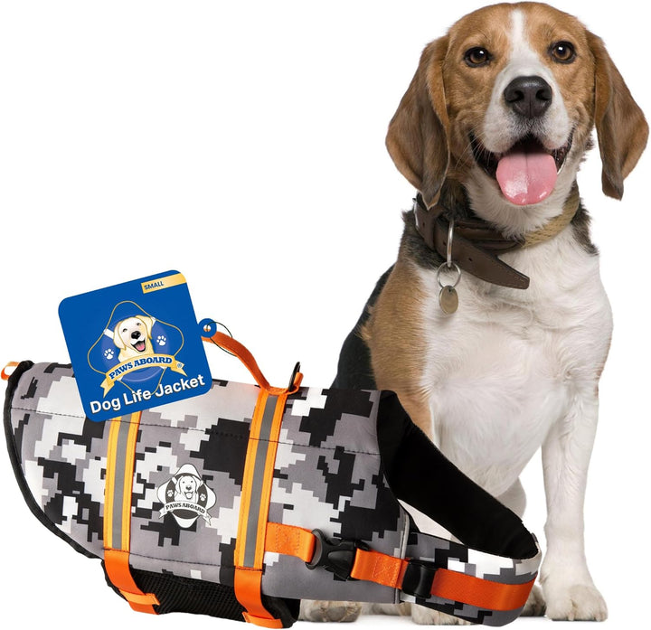 Dog Life Jacket - Swimming Vest for Dogs, Adjustable, Reflective, Comfortable, Multiple Colors, Patterns, Xx-Small to Extra Large Dog Swim Vest with Handle (Red, Large)