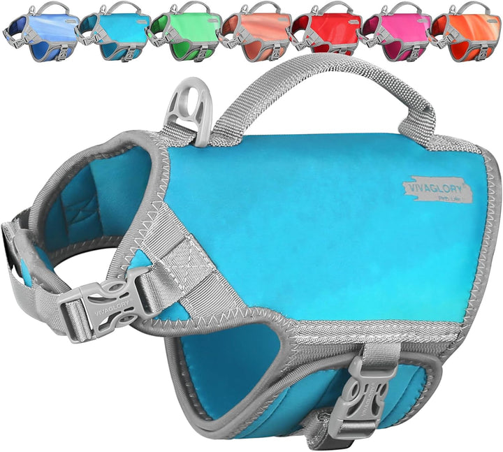 Neoprene Dog Life Vest, Dog Life Jacket for Swimming & Boating, Lightweight & Buoyancy for Puppy Doggy, Swimming Vest with Handle, XS, Raspberry Pink