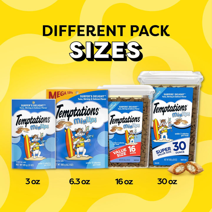 Mixups Surfer'S Delight Flavor Crunchy and Soft Cat Treats, 16 Oz. Tub