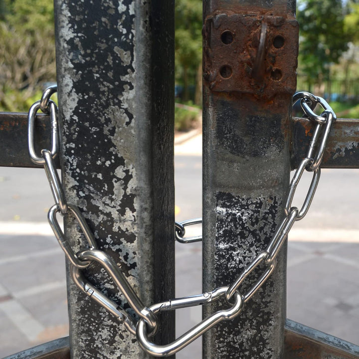 Gate Chain for Outdoor Fence - Rustproof Metal Gate Latch Chain with Hooks, Secure and Durable for Garden, Yard, and Farm Use - Easy Installation, Weather Resistant (1 Pack)