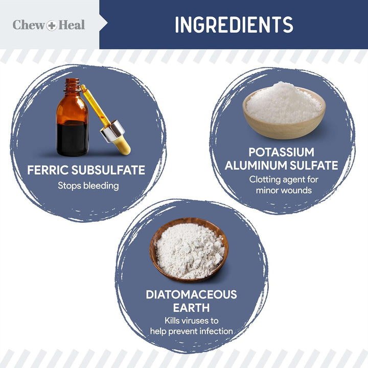 Styptic Powder for Dogs - .5 Oz Quick Stop Bleeding for Dogs Nails & Animal Cuts - Blood Stop Clotting Powder & Wound Care