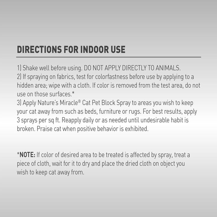 Advanced Platinum Cat Pet Block Repellent Spray, 8 Ounces, Indoor Training Aid for Cats