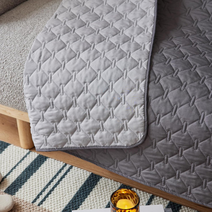 3X Stronger Waterproof Pet Blanket, Scratch Proof Furniture Protector for Dogs Cats, Reversible Cover 30X70 Inch, Dark Grey/Light Grey