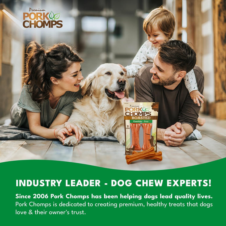 Roasted Pressed Pork Skin Dog Chews, 4.5-Inch Bone, 2 Count