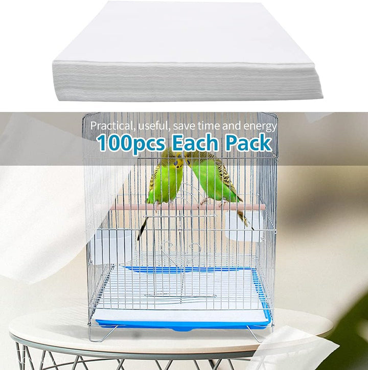 Bird Cage Liner Papers, 100 Sheets 17X12In Non-Woven Bird Cage Liners, Precut Absorbent Bird Paper