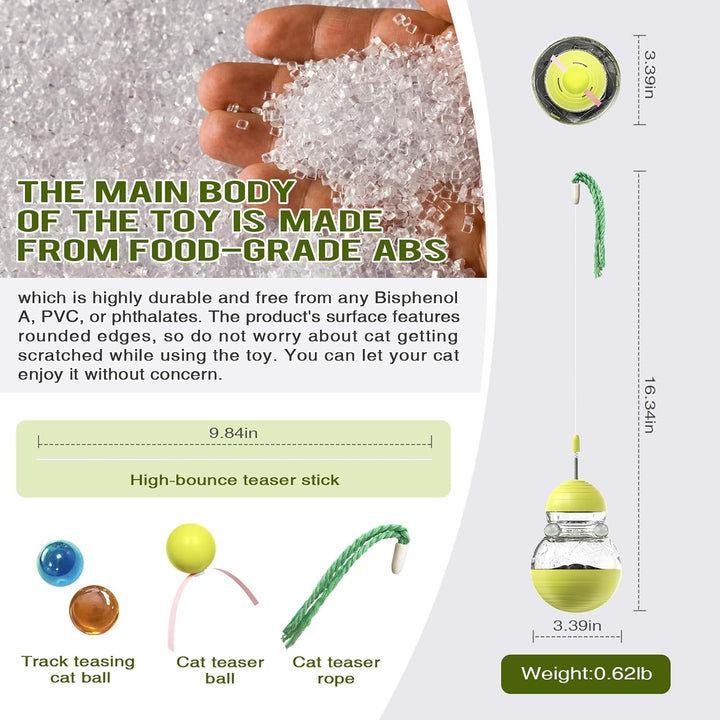 Cat Toy for Indoor Cats Halloween Toys Wobble Kitten Treat Dispensing Ball Food Dispenser Feeder Balls Kitty Stimulating Indoor Interactive Puzzle Game Gift