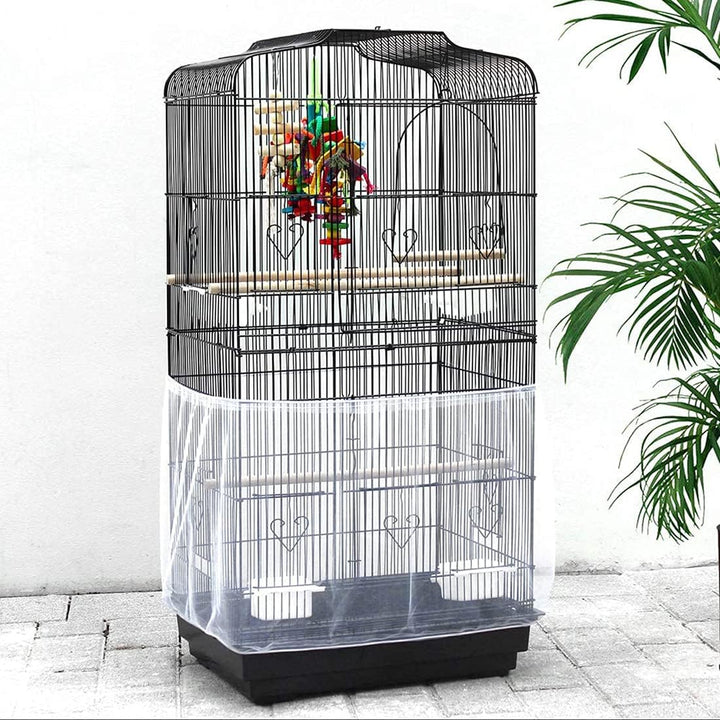 Universal Bird Cage Seed Catcher,Seed Catcher Guard Net Cover,Parrot Nylon Mesh Net Cover,Soft Airy Cage Net Stretchy Skirt for round Square Cage